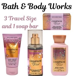 Champagne Toast Set of Four Brand New - 3 Travel Size and 1 full size soap bar